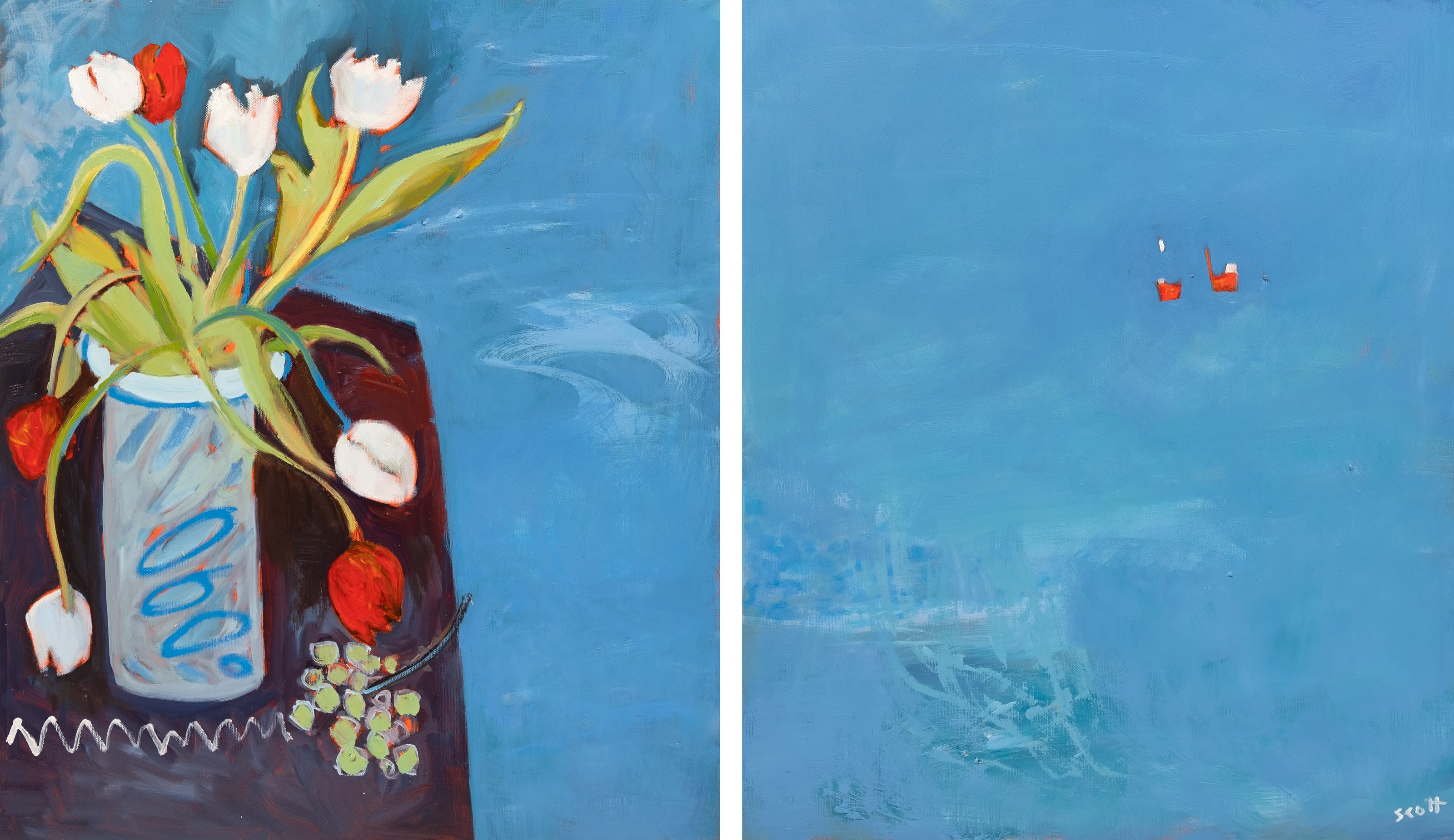 Feeding the Salmon (Diptych)