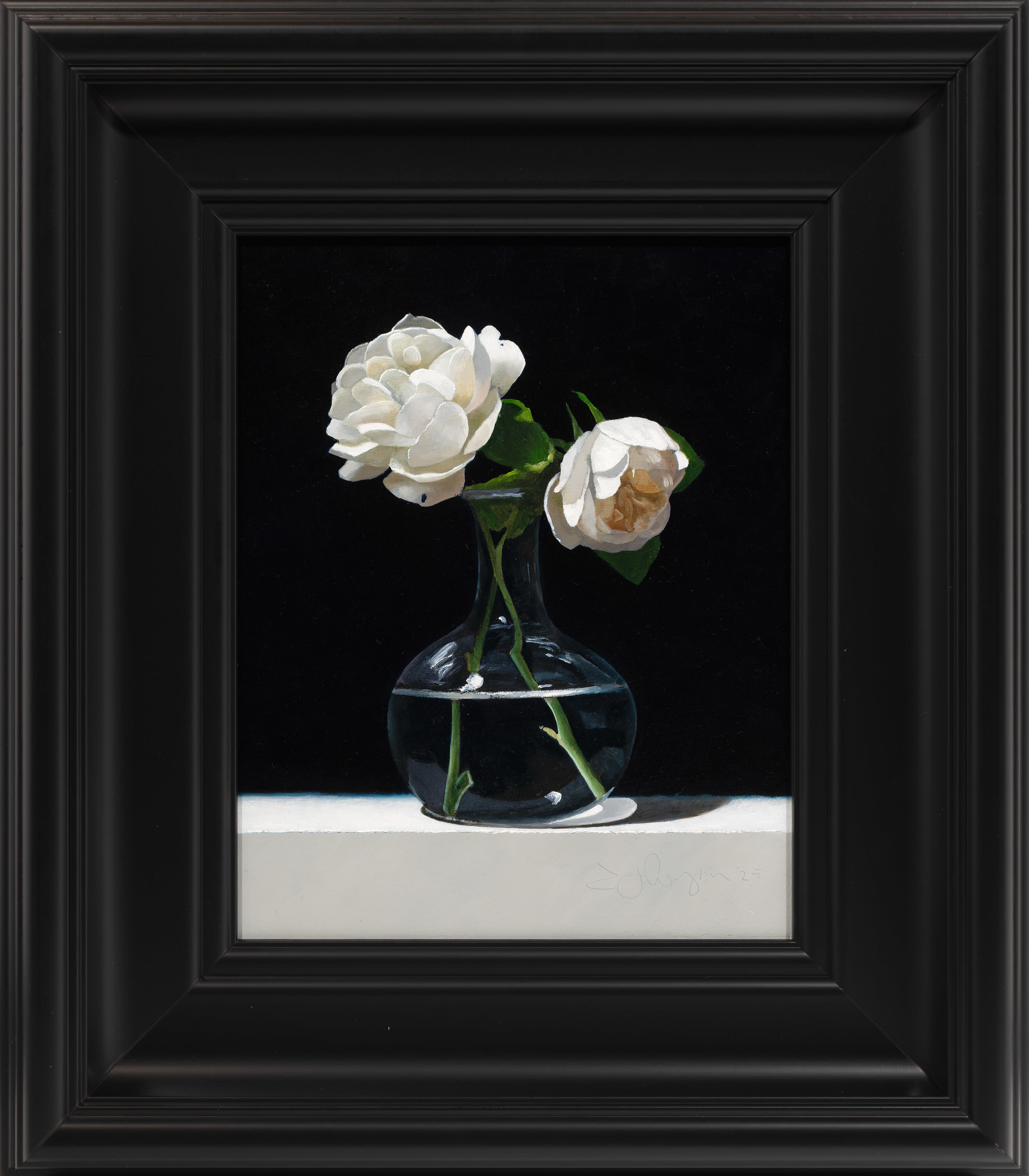 Roses in a Glass Vase