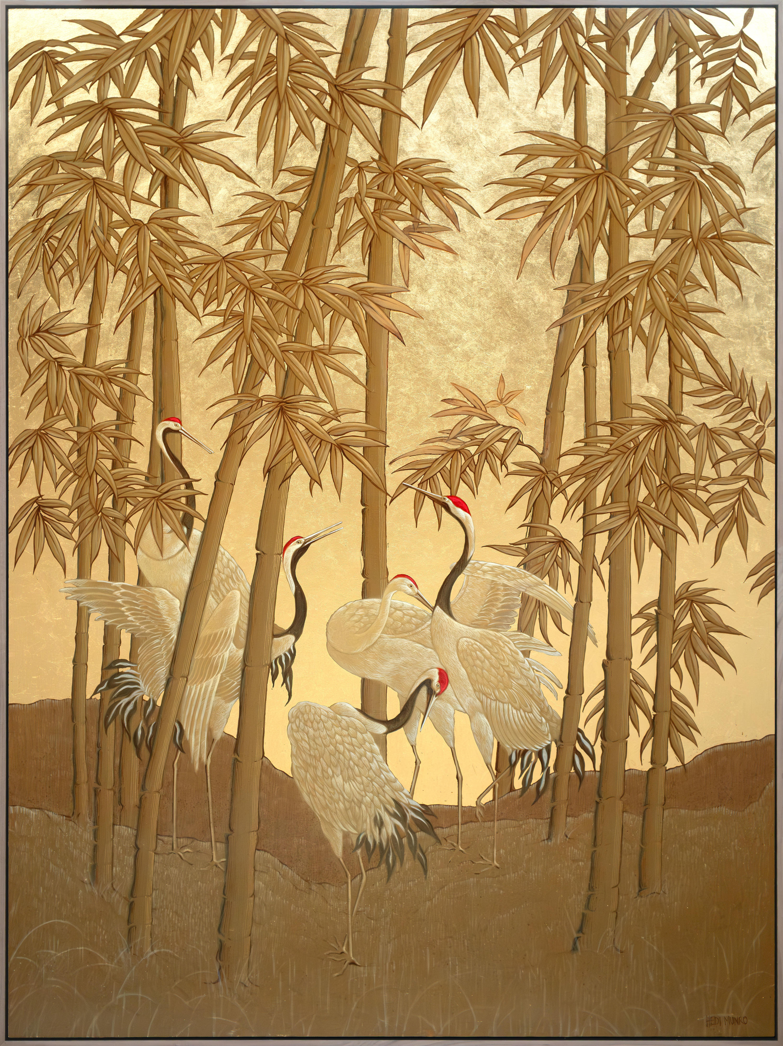 Japanese Cranes amongst the Bamboo