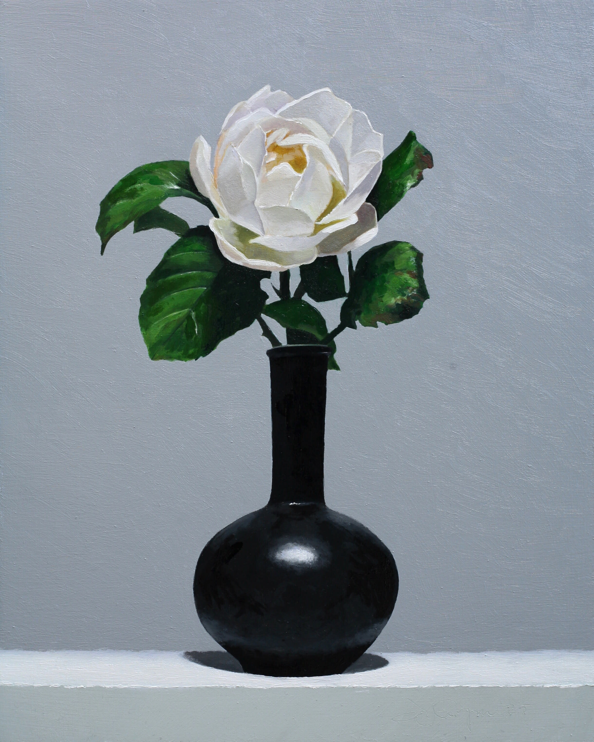 Rose in a Chinese Monochrome Vase