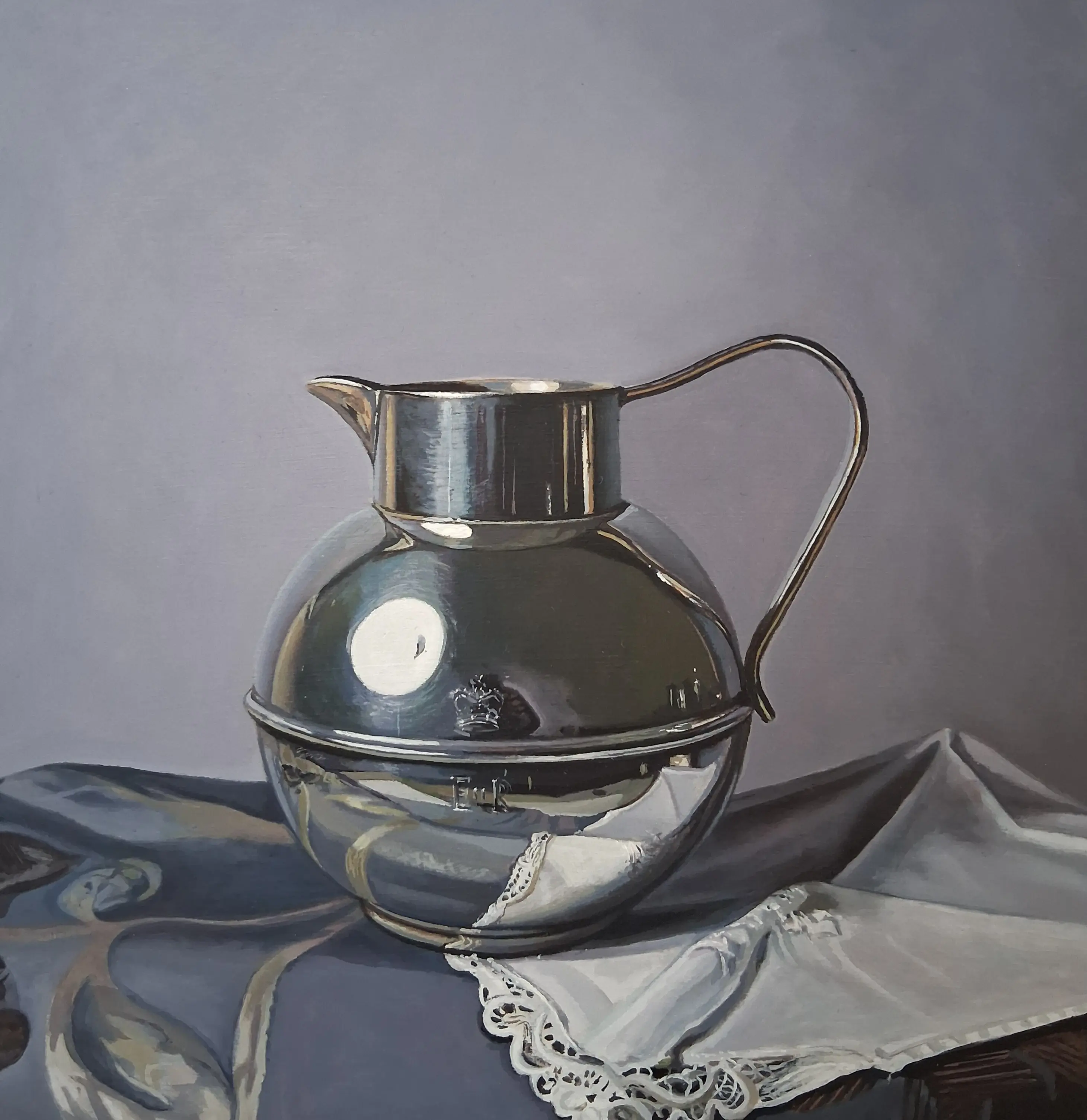 Silver and Blue Patterned Cloth II