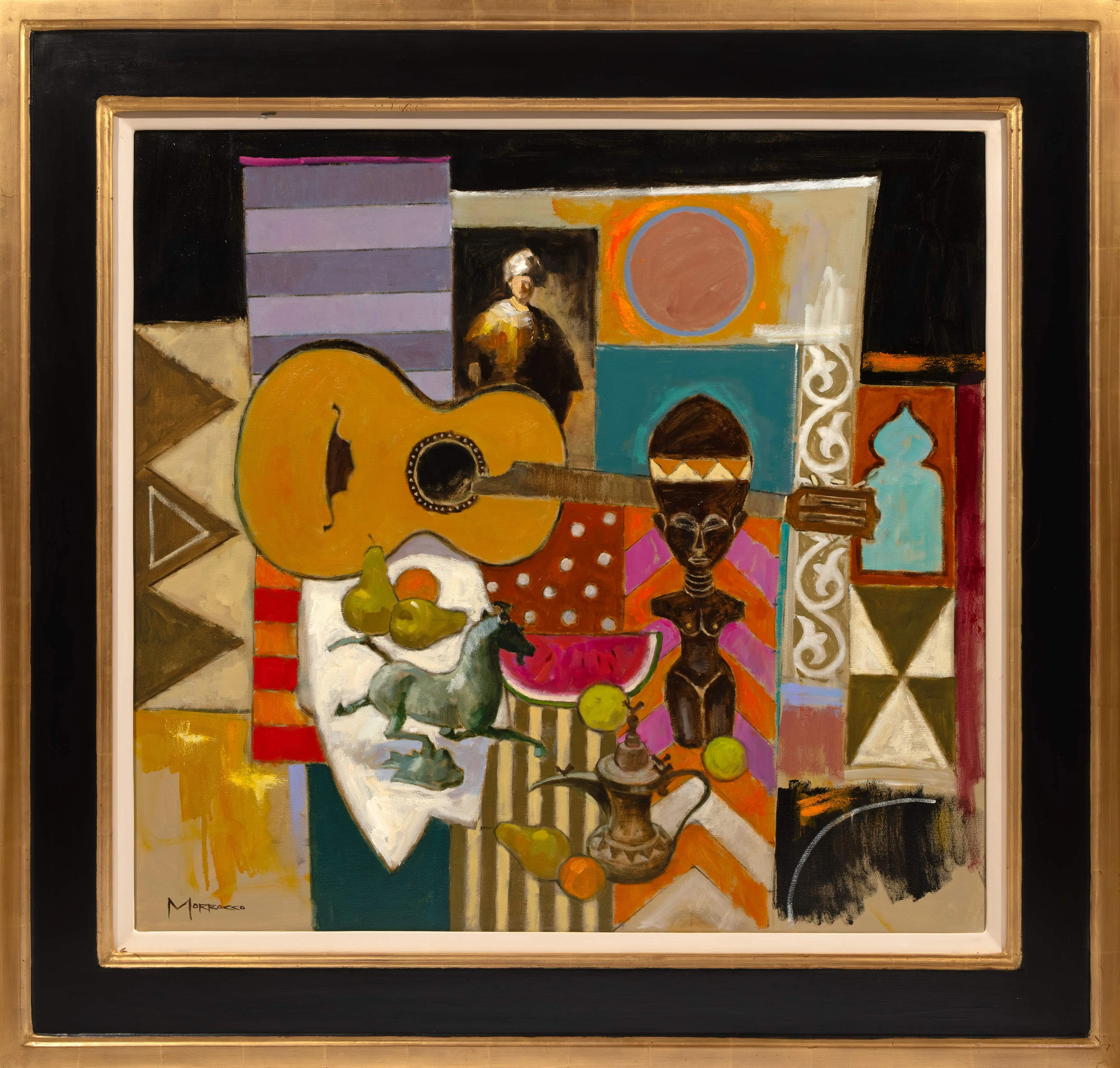 Parlour Guitar and African Figure
