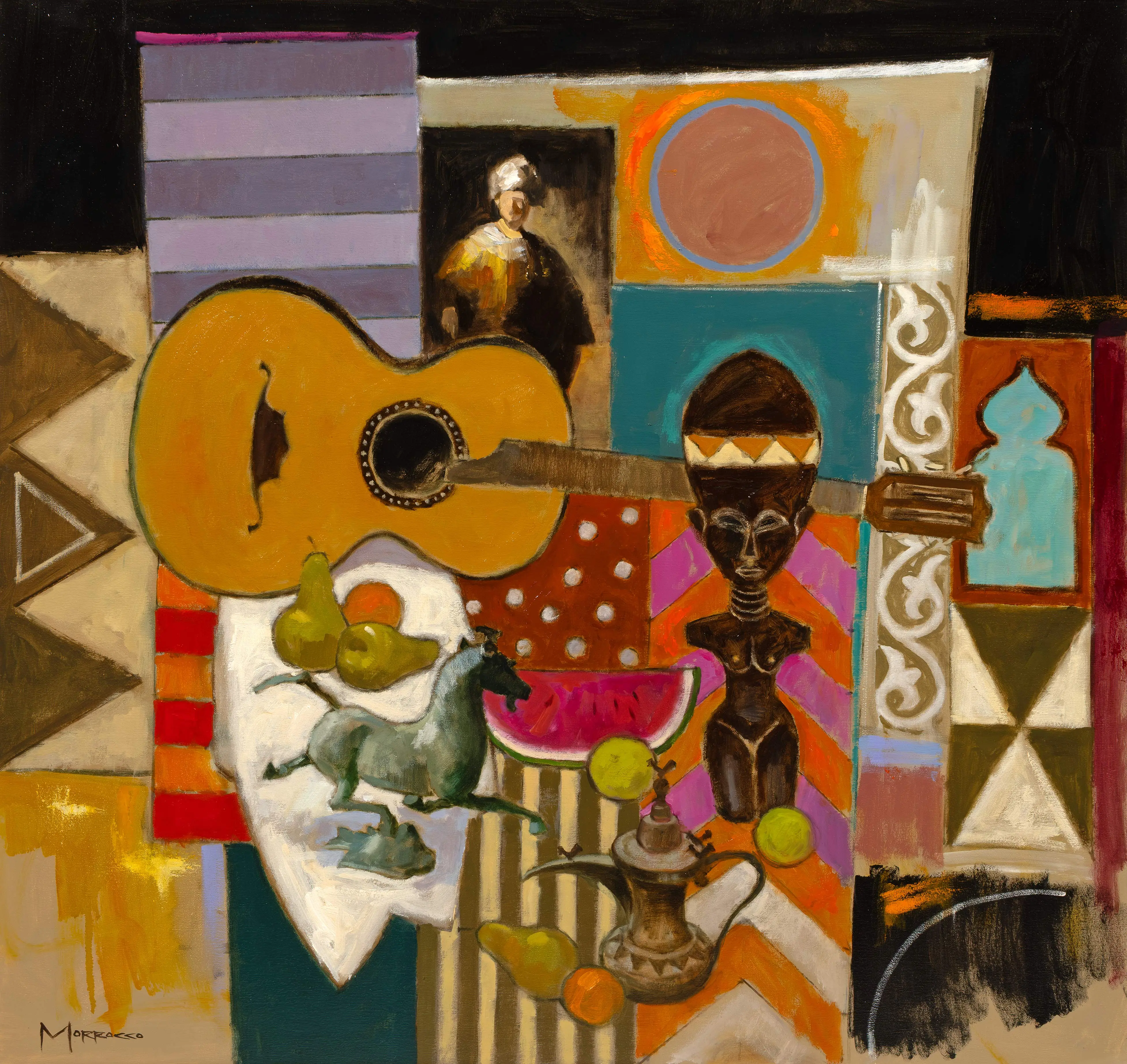 Parlour Guitar and African Figure